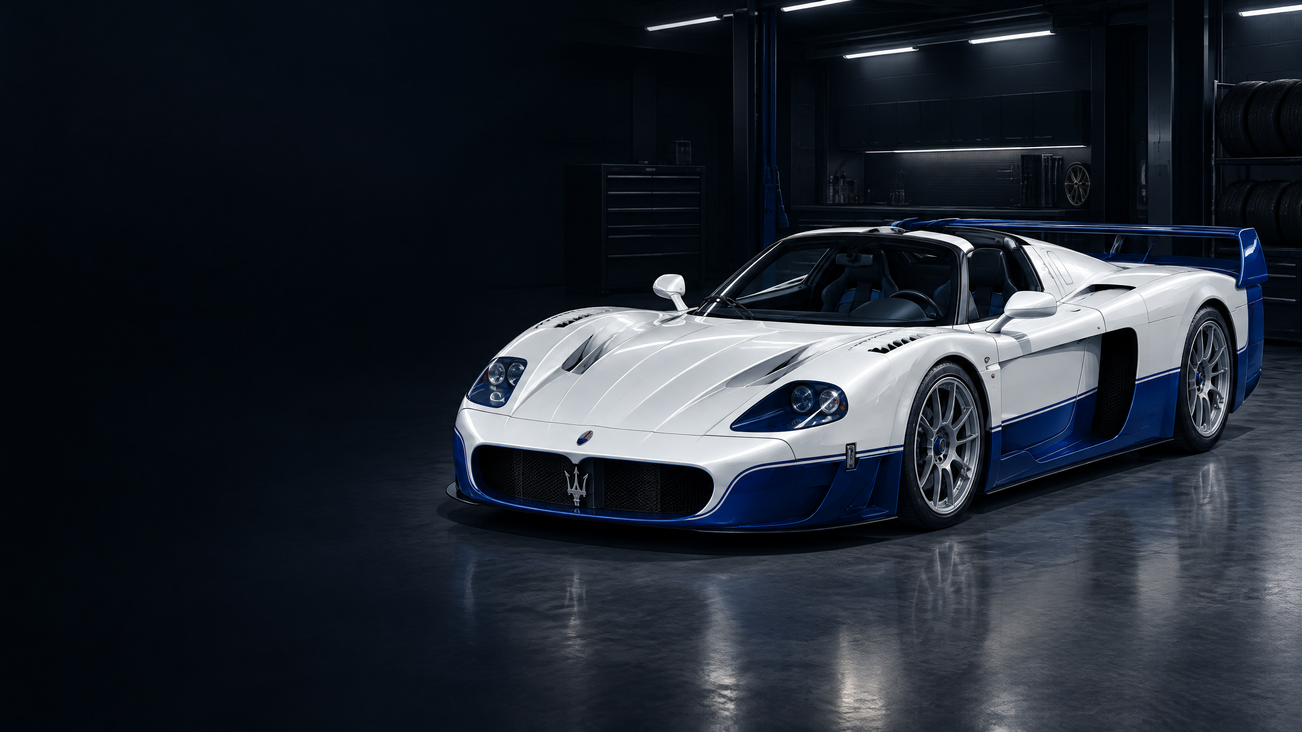 2005 Maserati MC12: original illustrative editorial artwork, not a photograph of an individual vehicle.