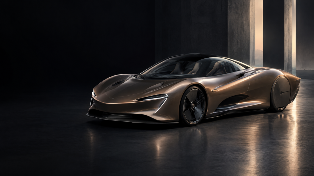 2020 McLaren Speedtail: original illustrative editorial artwork, not a photograph of an individual vehicle.