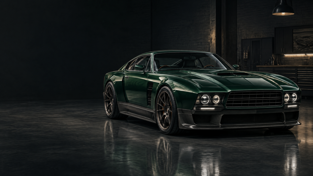 2021 Aston Martin Victor: original illustrative editorial artwork, not a photograph of an individual vehicle.