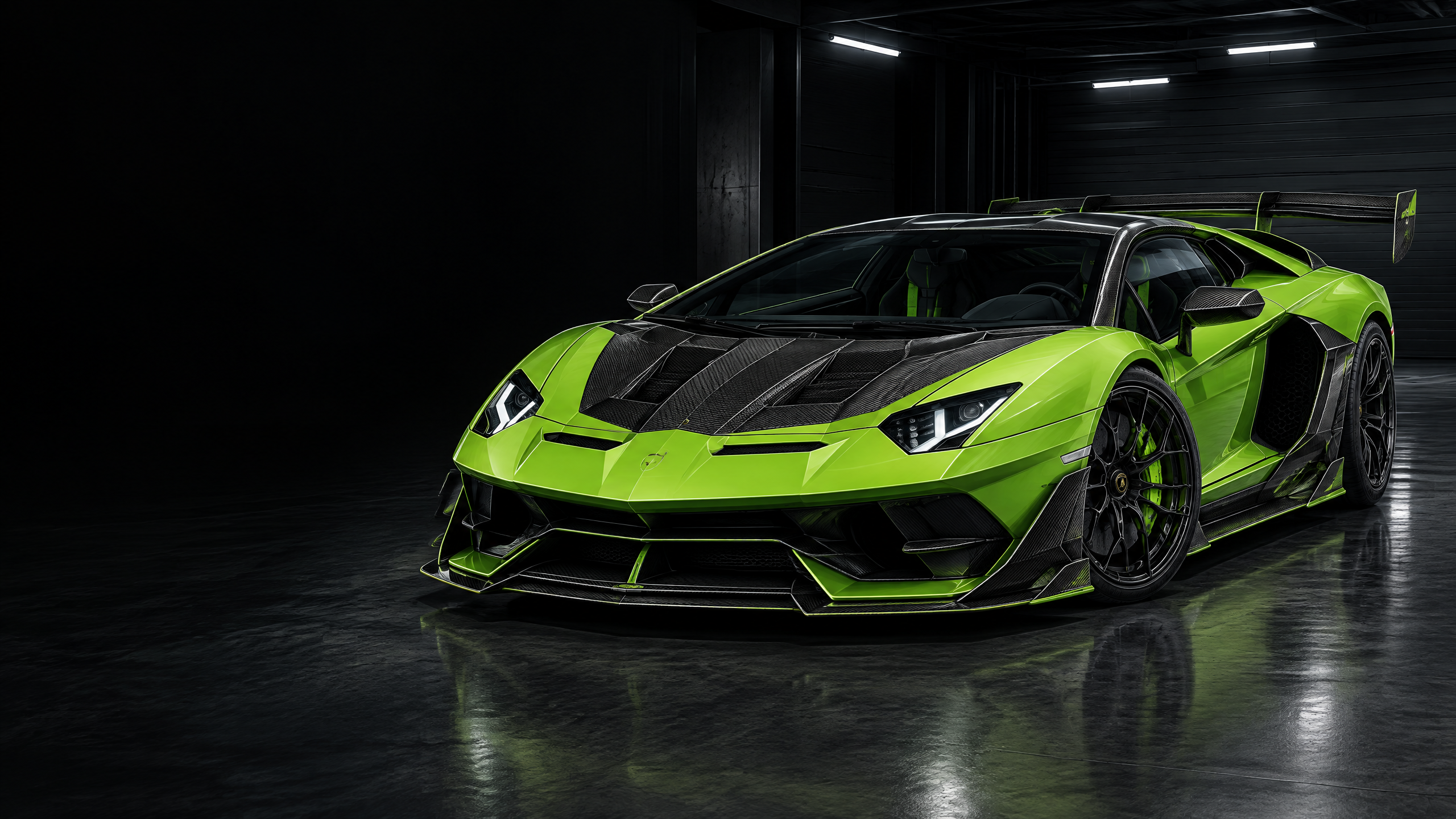 2021 Lamborghini Aventador SVJ: original illustrative editorial artwork, not a photograph of an individual vehicle.