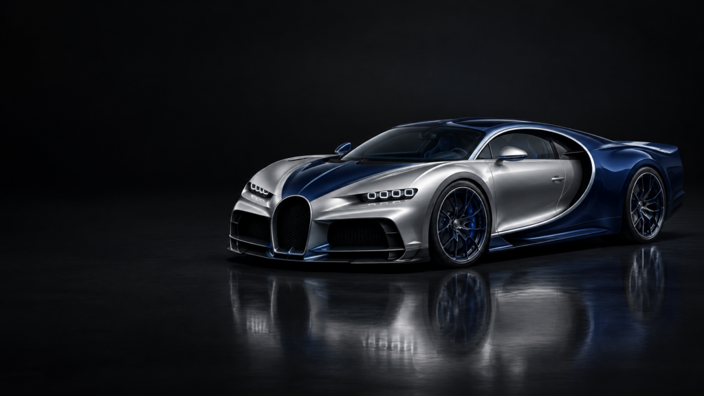 2023 Bugatti Chiron Super Sport: original illustrative editorial artwork, not a photograph of an individual vehicle.