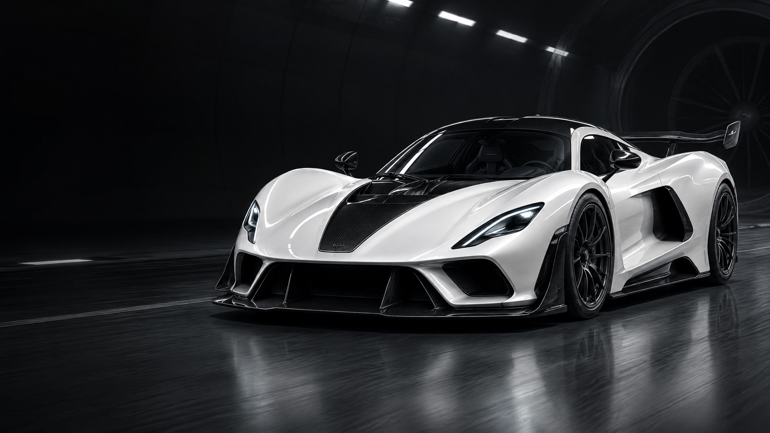 2024 Hennessey Venom F5: original illustrative editorial artwork, not a photograph of an individual vehicle.