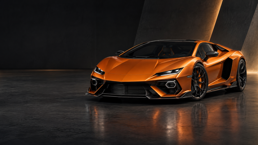 2025 Lamborghini Temerario: original illustrative editorial artwork, not a photograph of an individual vehicle.